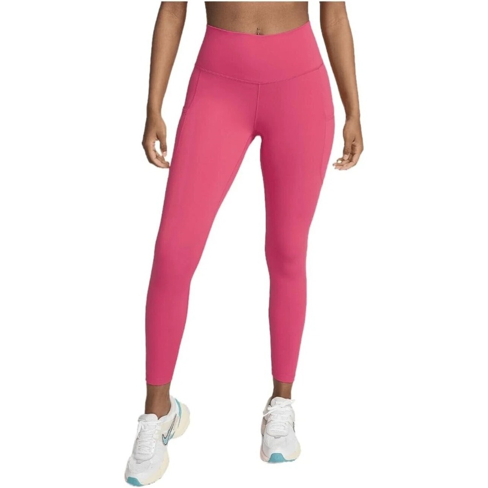 Nike‎ One High Waisted 7/8 Leggings Womens XS Pink Pockets FN3241 629